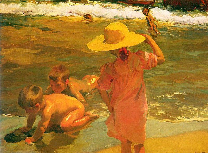 Joaquin Sorolla Children on the Seashore, oil painting picture